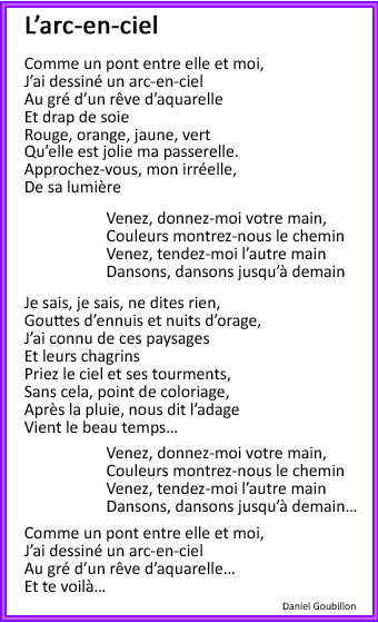 texte L'arc-en-ciel